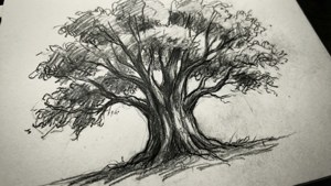 Tree Sketch in Pencil