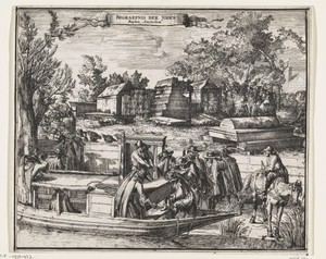 Trekschuit bij de Joodse begraafplaats Beth Haim te Ouderkerk aan de Amstel