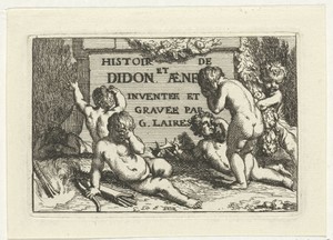 Treurende putti bij een sokkel