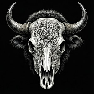 Tribal Buffalo Skull