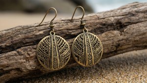 Tribal Cutout Brass Earrings