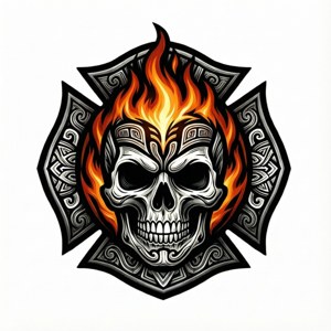 Tribal Fire Skull