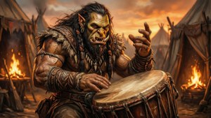Tribal Orc Bard Drummer