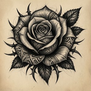 Tribal Rose Sketch