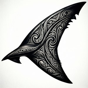 Tribal Shark Fin Tattoo