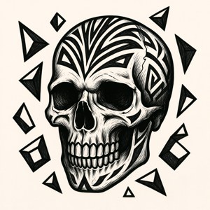Tribal Skull Cool Drawing