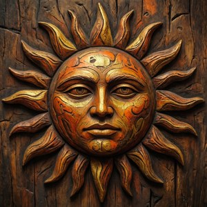 Tribal Sun Face