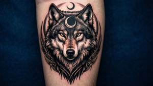Tribal Wolf Tattoo Design
