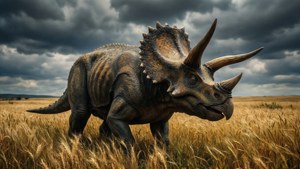 Triceratops in Wheat Field