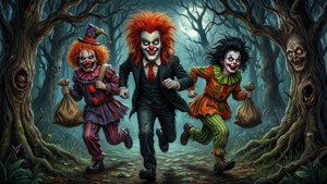 Trick-or-Treaters in the Woods
