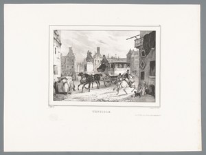 'Tricycle'-omnibus rijdt over een plein
