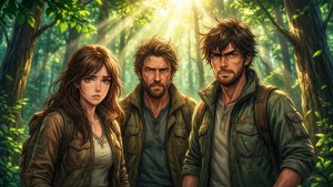 Trio in the Sunlit Forest