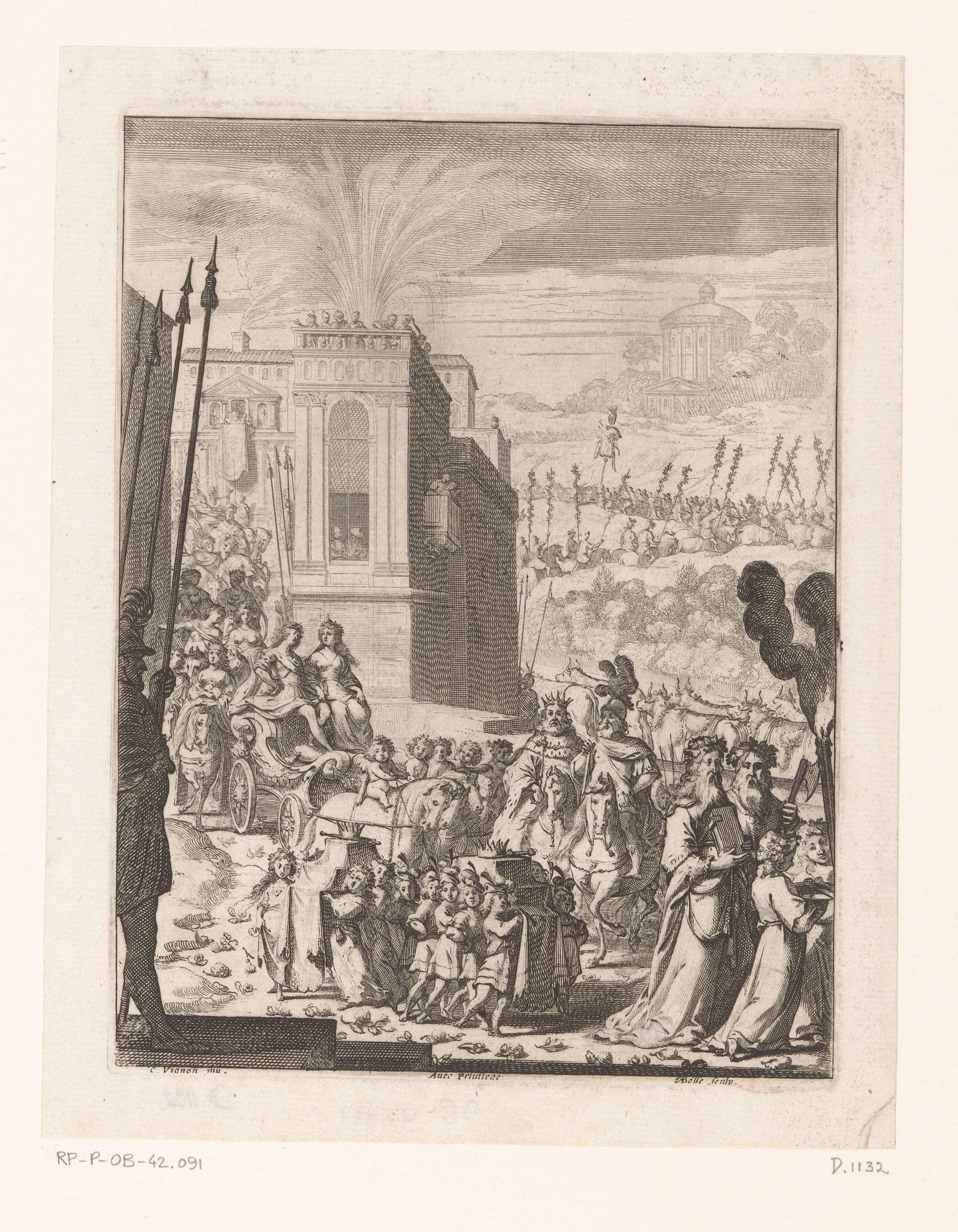 Triomf van Melinte en Ariane by Abraham Bosse