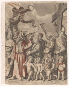 Triomftocht van Christus met figuren uit het Oude en Nieuwe Testament (vierde deel)