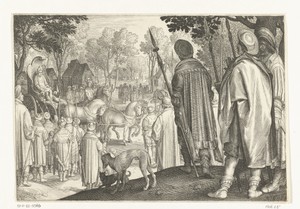Triomftocht van Jozef in zegewagen van farao
