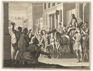 Triomftocht van Jozef op de zegewagen van de farao