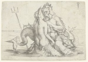 Triton en Nereïde in omhelzing