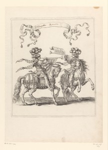 Trompettisten te paard in Romeins kostuum