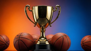 Trophy and Basketballs