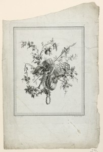 Trophy with Bucolic Implements, Plate 3 from "Suite de différentes Attributs, Trophées, et Groupes de fleurs," Suite II