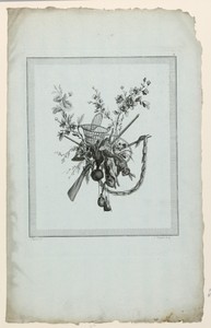 Trophy with Implements of the Hunt, Plate 4 from "Suite de Trophées de chasse," Suite VI