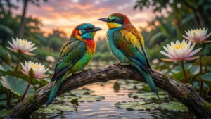 Tropical Birds at Dusk