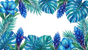 Tropical Blue Ginger Border