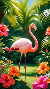 Tropical Flamingo Paradise