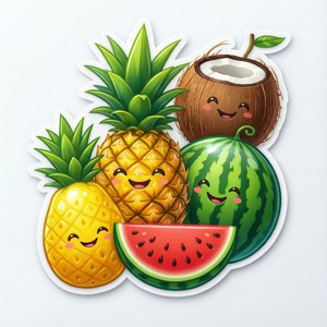 Tropical Fruit Emoji Stickers