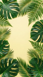 Tropical Green Leaf Border