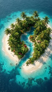 Tropical Island Map Topography
