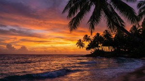 Tropical Island Sunset