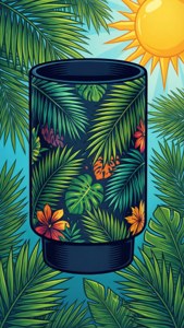 Tropical Koozie Vector