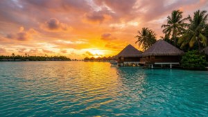 Tropical Lagoon Sunset