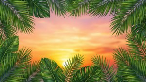 Tropical Leaves Border