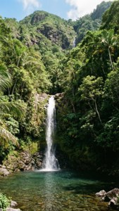 Tropical Mountain Waterfall