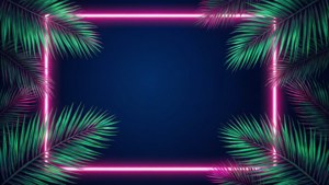 Tropical Neon Leaves