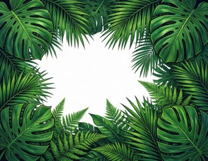 Tropical Palm Leaf Frame