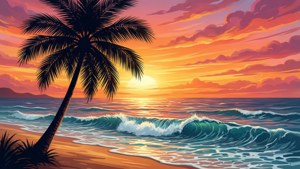 Tropical Palm Sunset