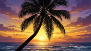 Tropical Palm Sunset