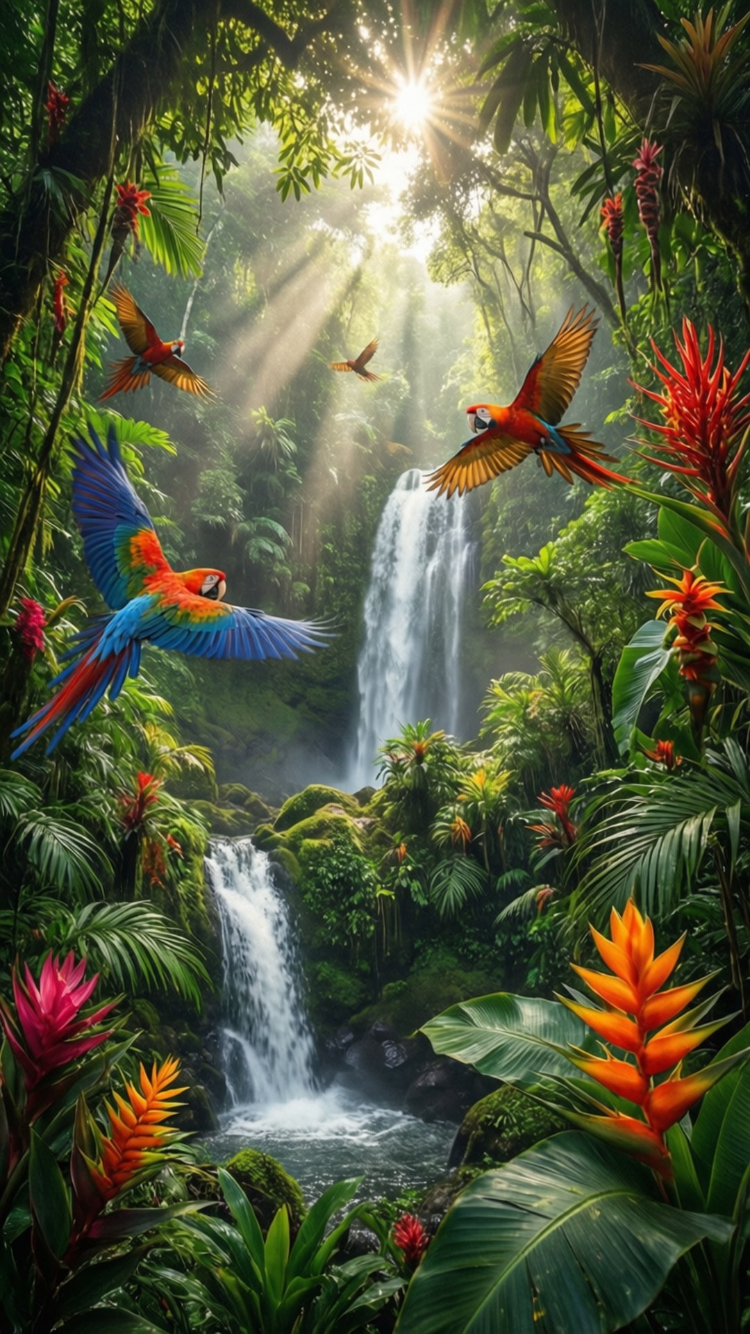 Tropical Paradise Falls by Wallpapers.art Studio