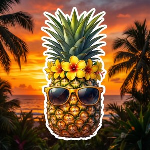 Tropical Pineapple Cool Sticker