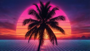Tropical Retrowave Sun