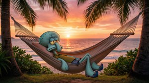 Tropical Squidward Sunset