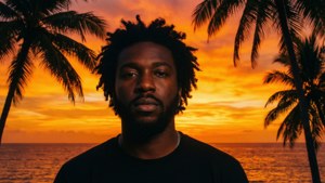 Tropical Sunset Silhouette