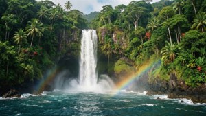 Tropical Waterfall Island