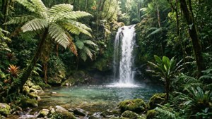 Tropical Waterfall Oasis