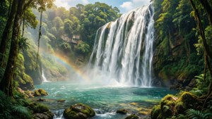 Tropical Waterfall Rainbow