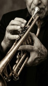 Trumpet Hands Sepia