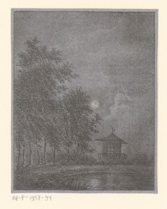 Tuin bij maanlicht